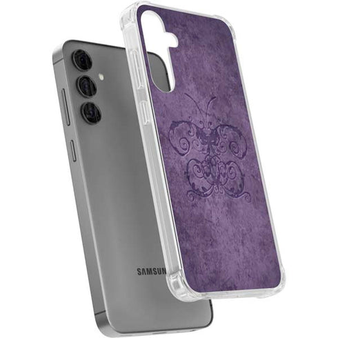 Purple Damask Butterfly by Brigid Ashwood Galaxy S24 Plus Clear Case